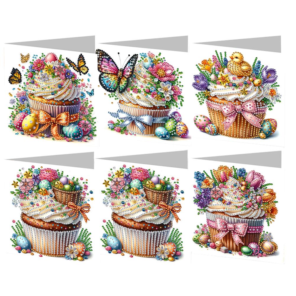 6Pcs Birthday Gnome DIY Diamond Painting Card Diamond Daily Wish Card Diamond Painting Greeting Card for Family Friends Gift