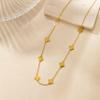 Gentle Four-Leaf Clover Titanium Steel Clavicle Necklace for Women