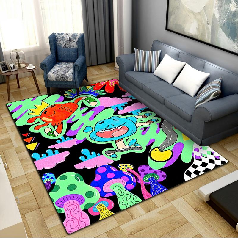 Tappeto Gumball Amazing World per Soggiorno Camera da Letto Casa Decorazione Divano, Tappetino Antiscivolo per Giochi Bambini