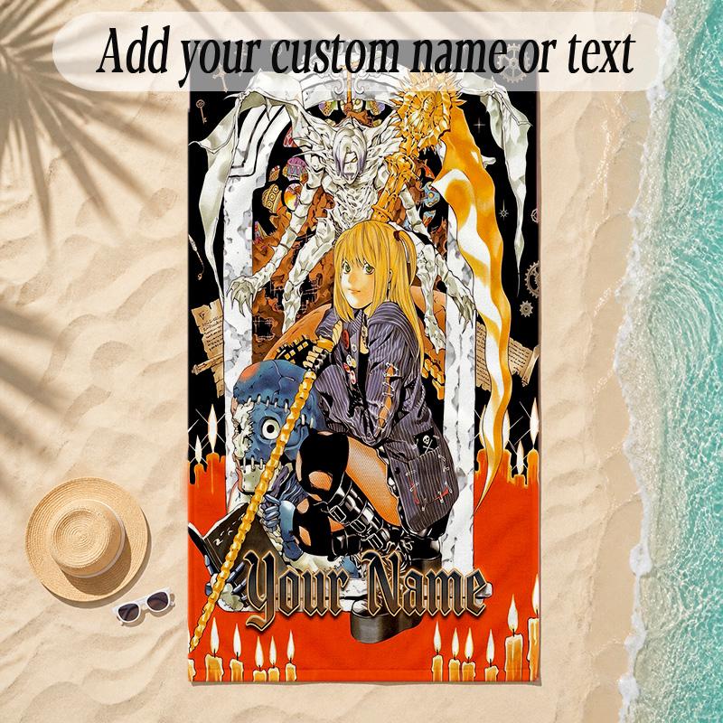 Beach TowelDeath Note Custom Name Text Personalized Soft Towel for Beach Pool Indoor Home Decor Gift