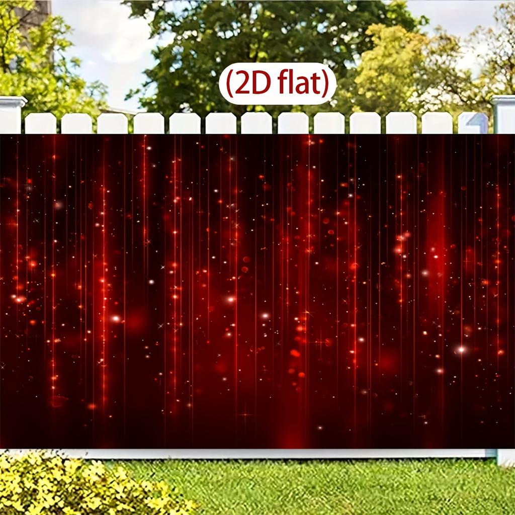 One piece of red shiny stars and light party backdrop fabric - deep wine red night sky glitter banner  polyester fabric