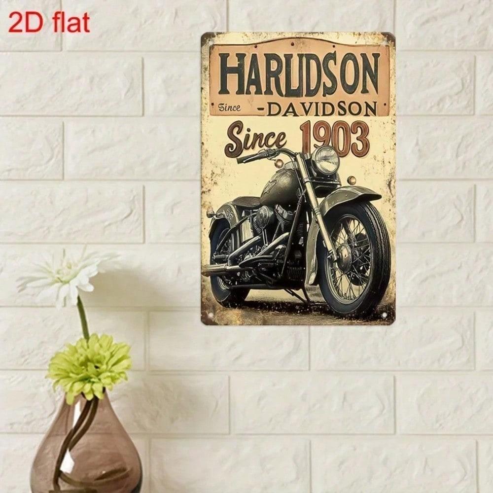 

Vintage Davidson 20x985cm Metal Poster, Perforated Wall Decor for Home