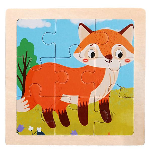 New 9 Piece Montessori Wooden Puzzle Cartoon Dinosaur Transportation Jigsaw 3d Puzzle Early Learning Educational Toys for Kids