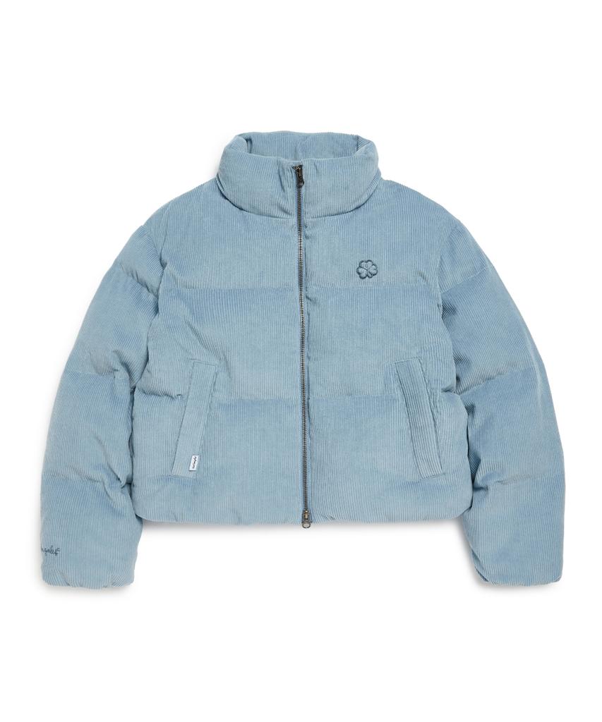 MARK GONZALES Women'S Club Crop Corduroy Padded Puffer Jacket - Greyish Blue