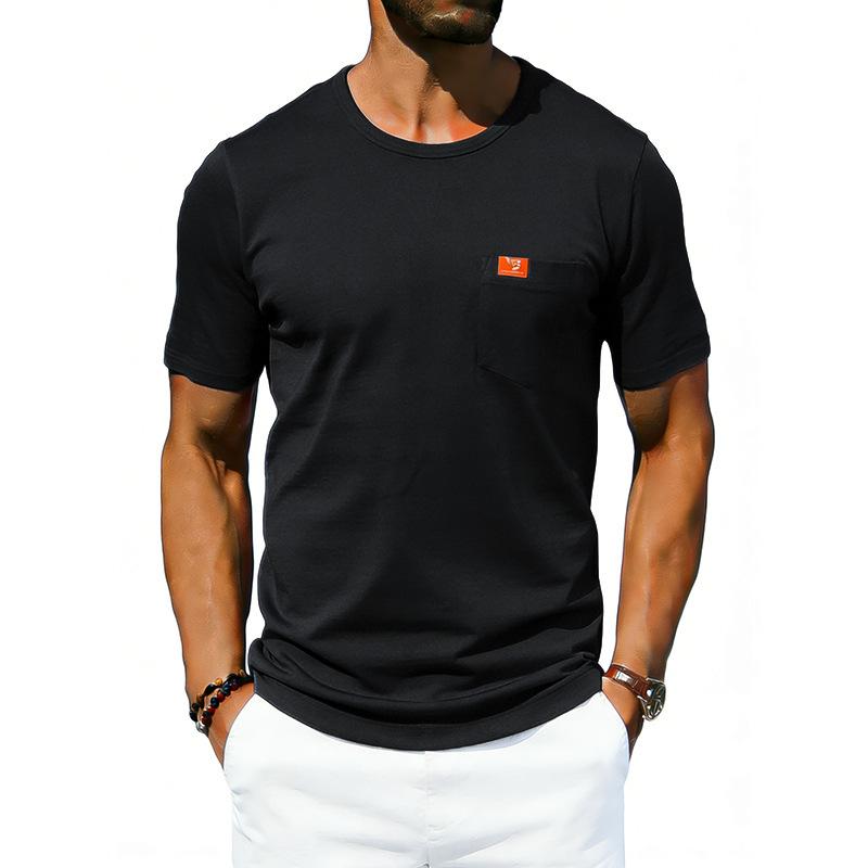 Men’s Summer Striped T-shirt: Loose-fit, Vintage-style, Commuter-friendly, Relaxed, Minimalist, Casual, Round-neck, Short-sleeved Top