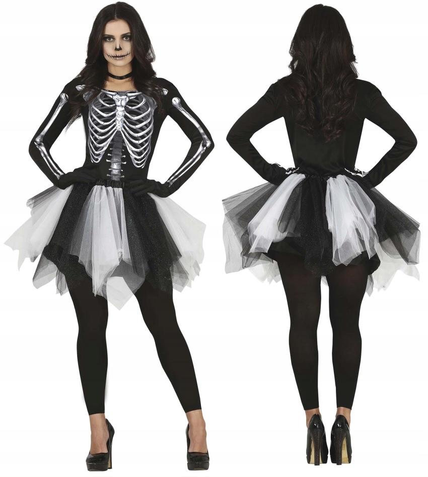 Kostium Strój Sukienka Szkielet Kościotrup Zombie Halloween Karnawał Bal Xl