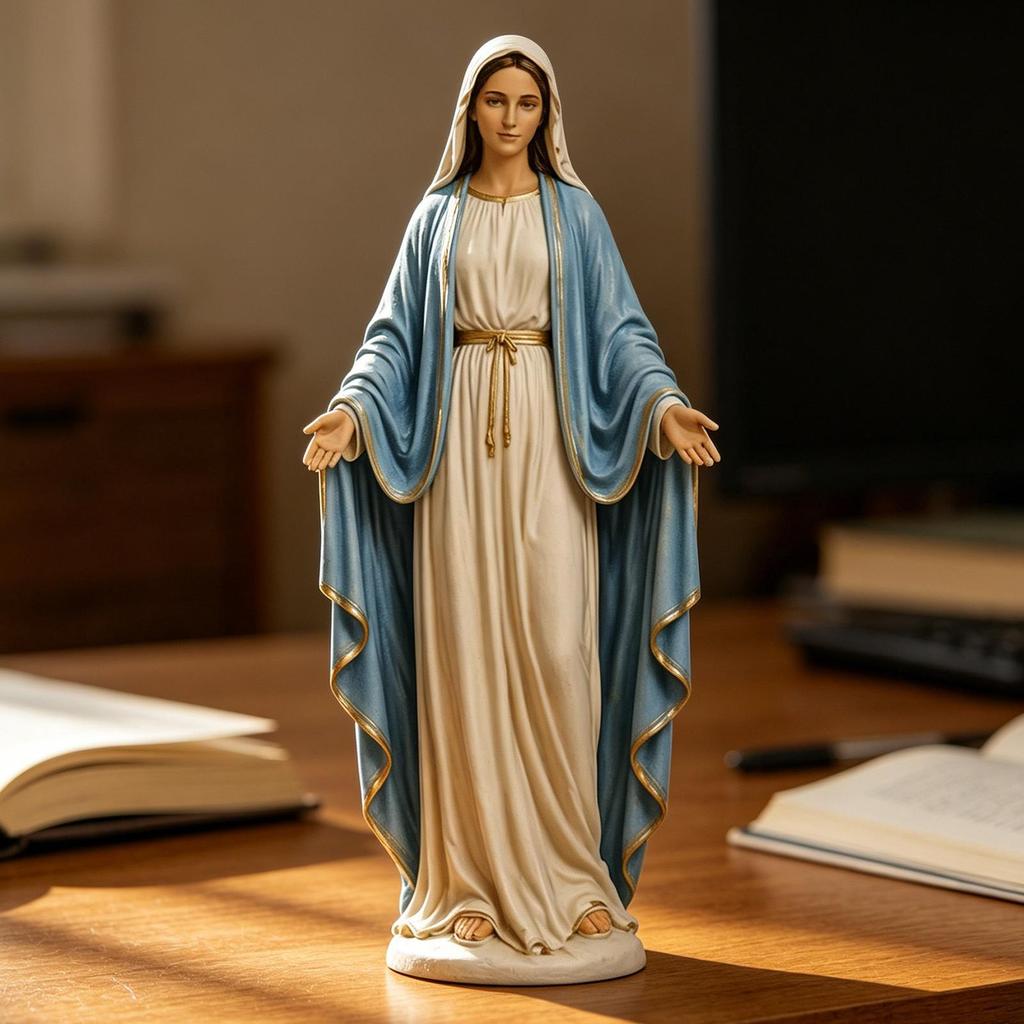 Holy Mother Figure Virgin Mary Statue Catholic Figurine Decor for Home Study Prayer Room Church Cathedral Shrine Altar