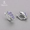 100% přírodní 3,5ct tanzanit drahokam zapínání dámské náušnice pravý drahokam 925 mincovní stříbro jemné šperky pro ženy pěkný dárek