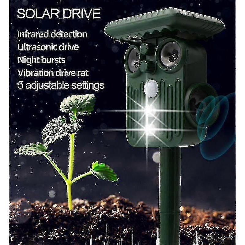 Ultrasonic Solar Deer Repeller - 5 Adjustable Modes - Get Rid Of Deer In 48 Hours-QH Edition 0617