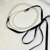 Chic Ribbon Necklace Pendant Necklace Double Layer Necklace Beads Necklaces