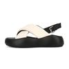 Sheepskin bread sandals women's summer leather shoes heightened thick soles crossed with clouds bubbles casual versatile Rome