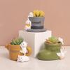 Cute Animal Resin Flower Pot Succulent Pot Planter Home Decor Desktop Ornaments Bonsai Plant Pot Garden Decoration