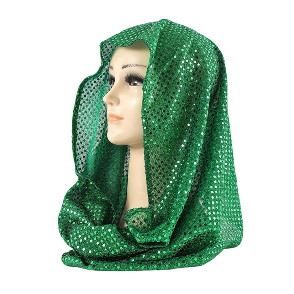 Women's Sequin Hooded Headscarf Head Wraps Fashion Skullies for Party Daily Wear