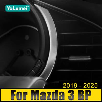 For Mazda 3 BP 2019 2020 2021 2022 2023 2024 2025 Stainless Steel Instrument Gauge Panel Dashboard Console Cover Trim Stickers