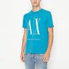 Armani Exchange SS22 Letter Print Crew Neck Short Sleeve T-Shirt Men Tops Light-Blue 8NZTPA-ZJH4Z-15BB