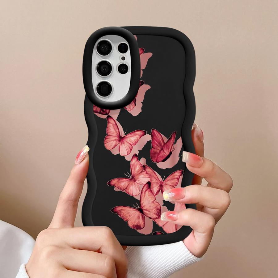 Soft Phone Cover Case for Samsung Galaxy S23 Plus S25 S24 A25 S20 FE A26 S22 Ultra S21 A54 A34 A36 A55 A35 A24 Cartoon Butterfly