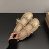 2025 New fairy shoes round head inner ballet single shoes bow flat Mary Jane shoes beanie shoes low heel