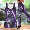 Tier-Muster Druck Yoga Outfit für Damen Mode Workout Leggings Fitness Sport Freizeit Yoga Set Sportanzug