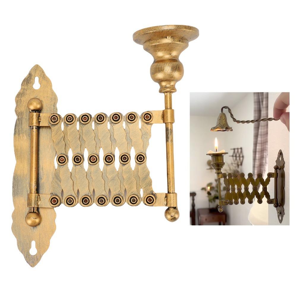 Antique Bronze Finish Metal Candlestick Holder Wall Mounted Candle Holder  Ambient Lighting