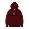 Herren Gothic Streetwear Kapuzenpullover Mit I LOVE MY BOYFRIEND Aufdruck Langarm Lockerer Schnitt