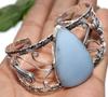 Huge Angelite 925 Silver Plated Bangle 6.5" Office Wear Jewelry Trendy w5g09