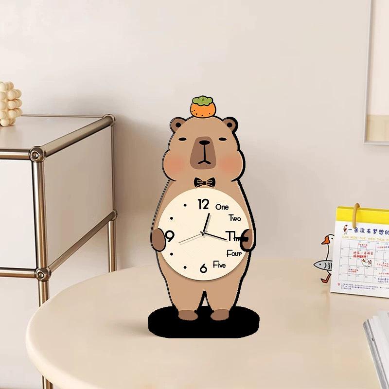 Kapibara godzinowy wahadło blatowy salon stół jadalny ozdoba blatowa celebryta internetowa kreatywny zegar o wysokiej wartości cichy zegar siedziskowy