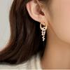 Silver Needle Sparkly Rhinestone Oval Tassel Stud Earrings - High-End Fashion & Versatile Jewelry