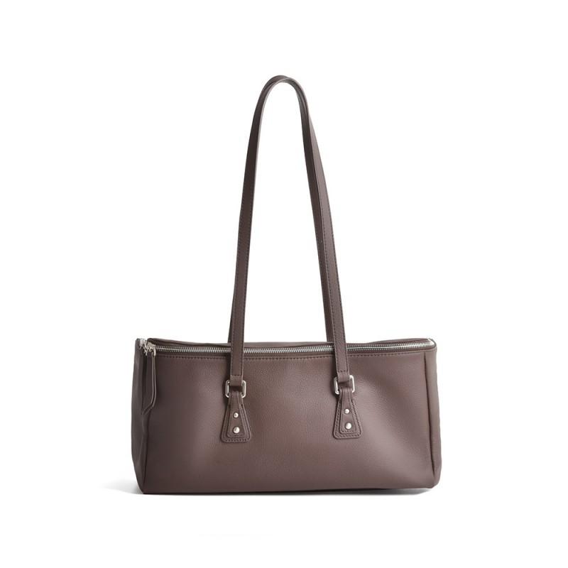 Korean Minimalist Trend Lazy Style High-end Feel Hand-held Bill Of Lading Shoulder Bag Light Luxury Texture Top Layer Cowhide Women's Armpit