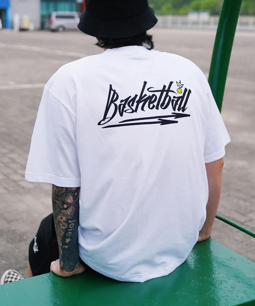 CREAM SODA LAB [2Pack] Basketball Short Sleeve T-Shirt Navy (White) White (Black)