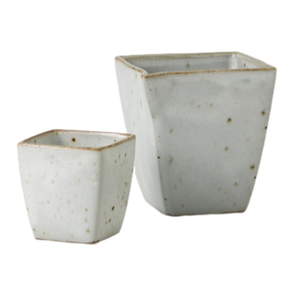 Sake Tokkuri Ochoko Kohiki Cold Tokkuri Ochoko of Mino Perfect for Cold and Hot Made in Japan Ale-net Set, & Set, Square, Sake, & (Set 2), Ceramic,