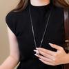 Korean Water Drop Pendant Necklace - Elegant Clavicle Chain Design for Women