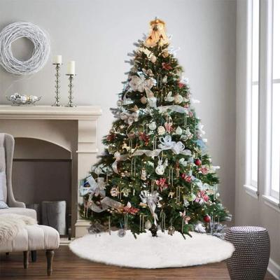 Faux Furs Christmas Tree Skirt Plush Skirt For Merry Christmas Party Christmas Tree Decoration