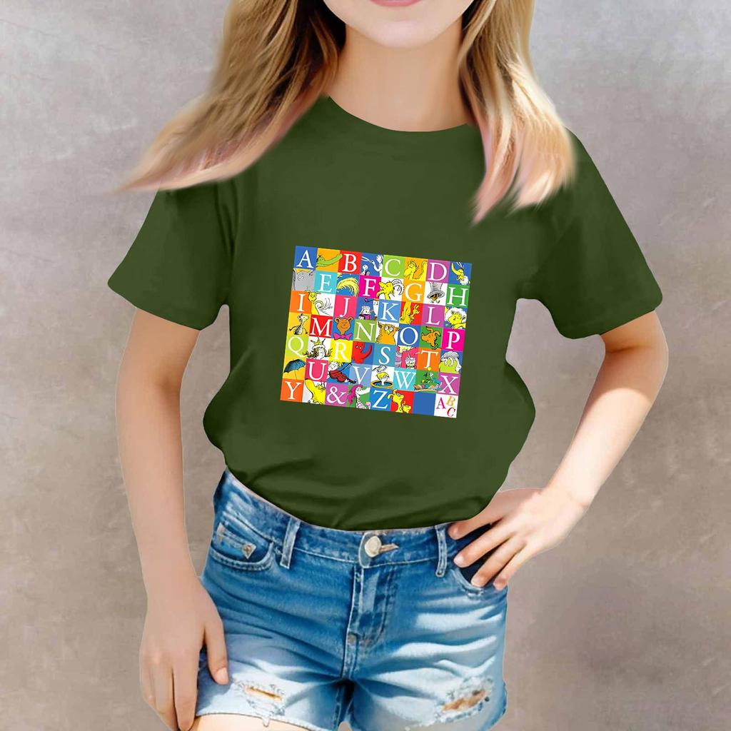 Trička pro batolata chlapce a dívky Dětské topy Dívčí tričko s krátkým rukávem s potiskem