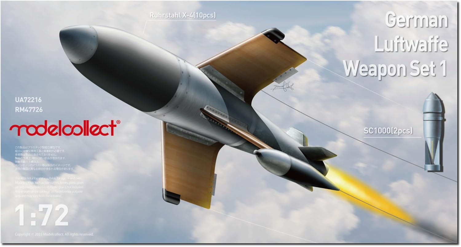 

Model Collect 1/72 German Air Force Weapon Set 1 Plastic Model Kit UA72216
