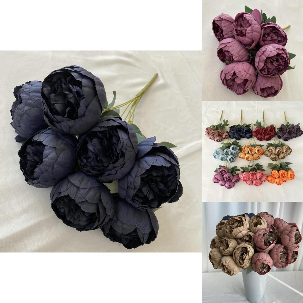 Faux Peony Bouquet With 7 Heads For Indoor Outdoor Decoration And Events
