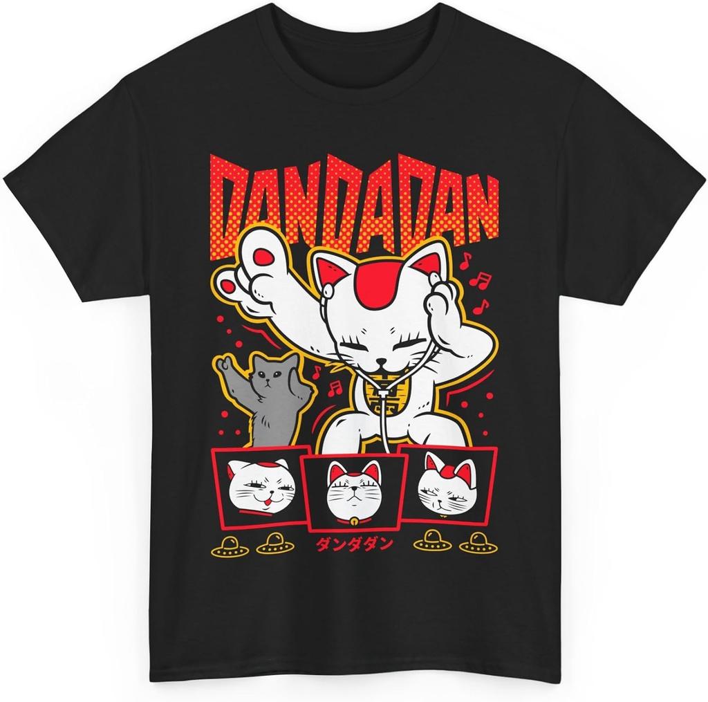 New Anime Dandadan Cat Turbo-Granny Merch Shirt Casual Short Sleeve Anime T Shirt