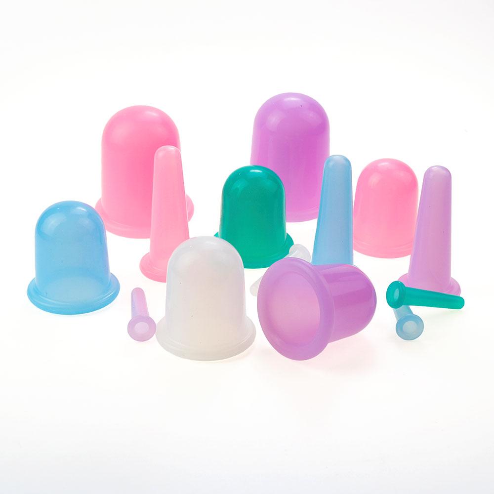 4-teiliges Silikon-Vakuum-Schröpfset, Schröpfgläser, Dosen, Saugnapftherapie, Rücken- und Körperentgiftungsmassage, Anti-Cellulite