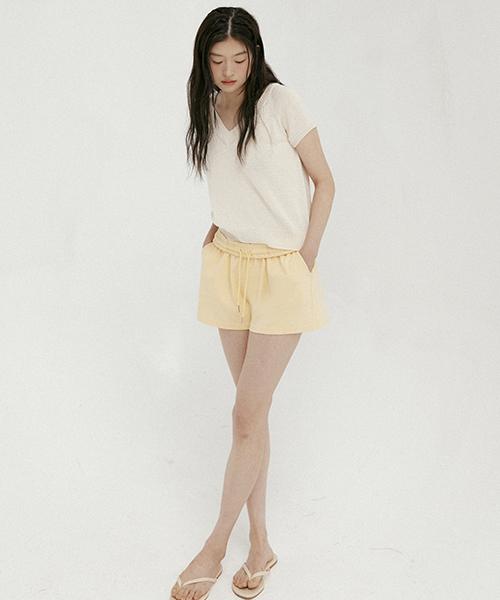Lingseoul Soft Pocketed Shorts-Yellow