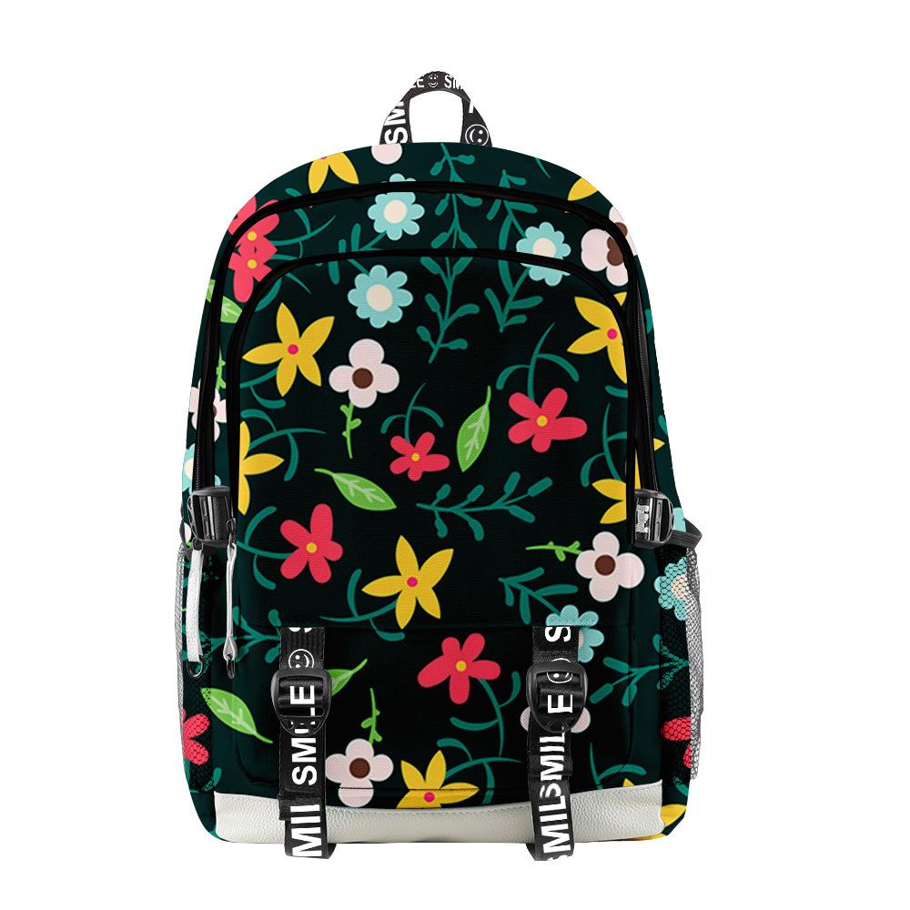 Classic Peculiar Beautiful Flowers Student School Bags Unisex 3D Print Oxford Waterproof Notebook Multifunction Travel Backpacks