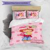 3pcs Princess Strawberry Cover Set - Personalized Name, HD Printed Bedding with 1 Cover and 2 Pillowcases - Perfect for Home Decor, Easy Care