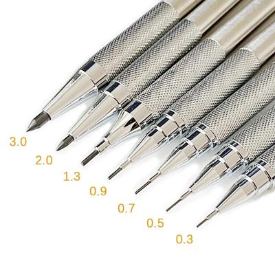 0.3 0.5 0.7 0.9 1.3 2.0mm zestaw ołówków automatycznych w całości z metalu rysunek artystyczny malowanie ołówek automatyczny z przewodami biurowe zaopatrzenie szkolne