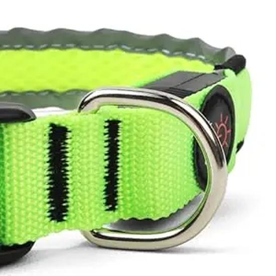 LED Dog Collar USB Rechargeable Light Up Pet Collar Glowing Nylon Adjustable Soft Night Safety Collar for Small Medium Dogs