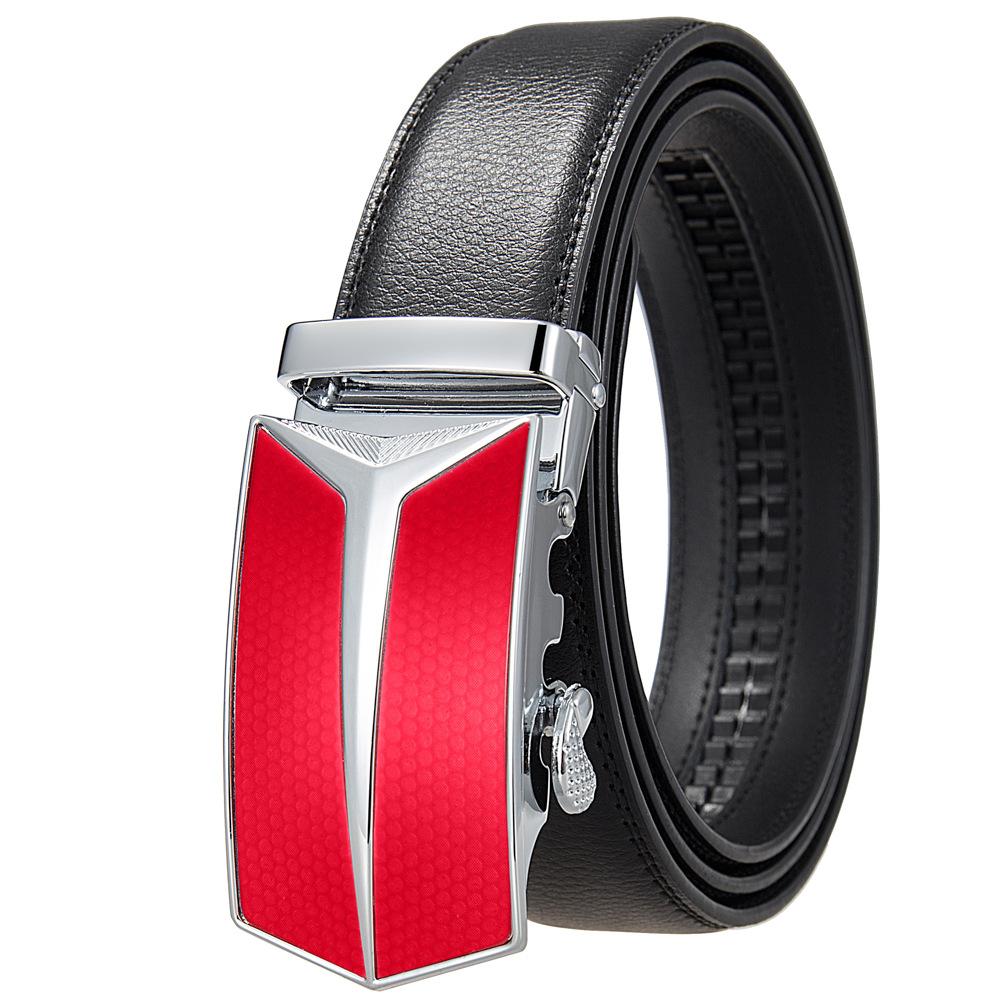 Men'S Belt, Automatic Buckle Cowhide Belt Casual Business Ly36-1314-1