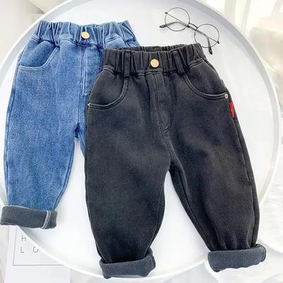 Autumn Winter Warm Girls Pants Boys Outerwear Clothes Teenagers Trousers Kids Children's Clothing Boy Jeans