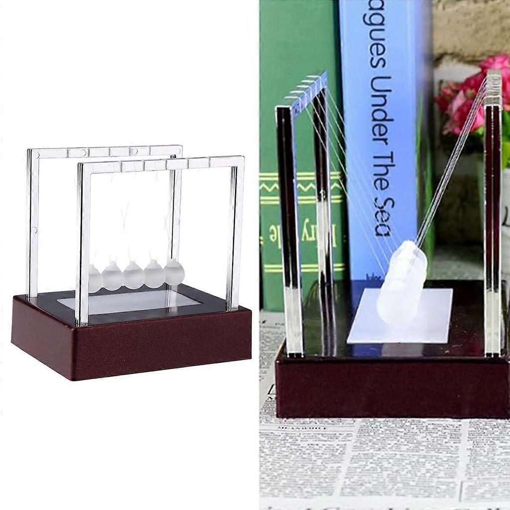 LED Light Up Cradle Balance Balls Glass Swing Puzzle Desk Toy for Home Office