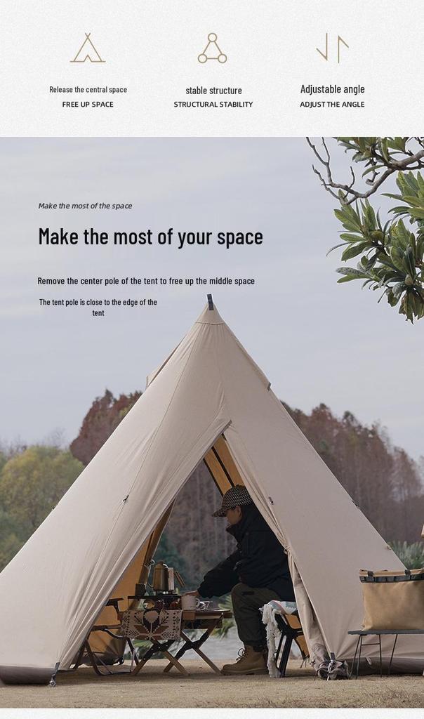 Outdoor Mountain Multi-functional Aluminum Tripod: Camping Rack & Lamp Holder