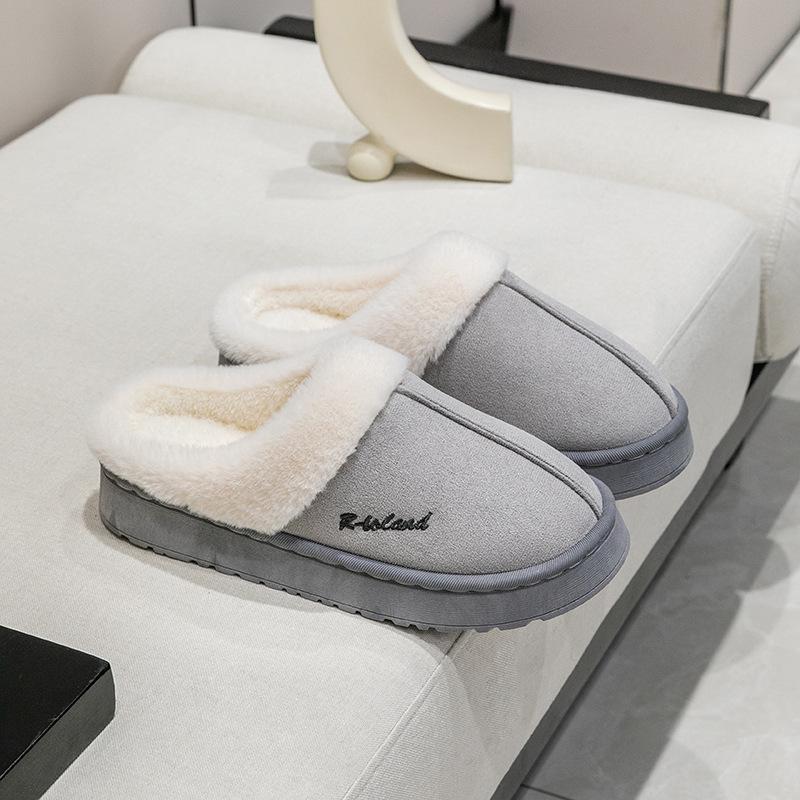 Autumn and winter thermal cotton slippers women's indoor home non-slip and deodorant thick-soled warm fashion outer wear velvet cotton shoes