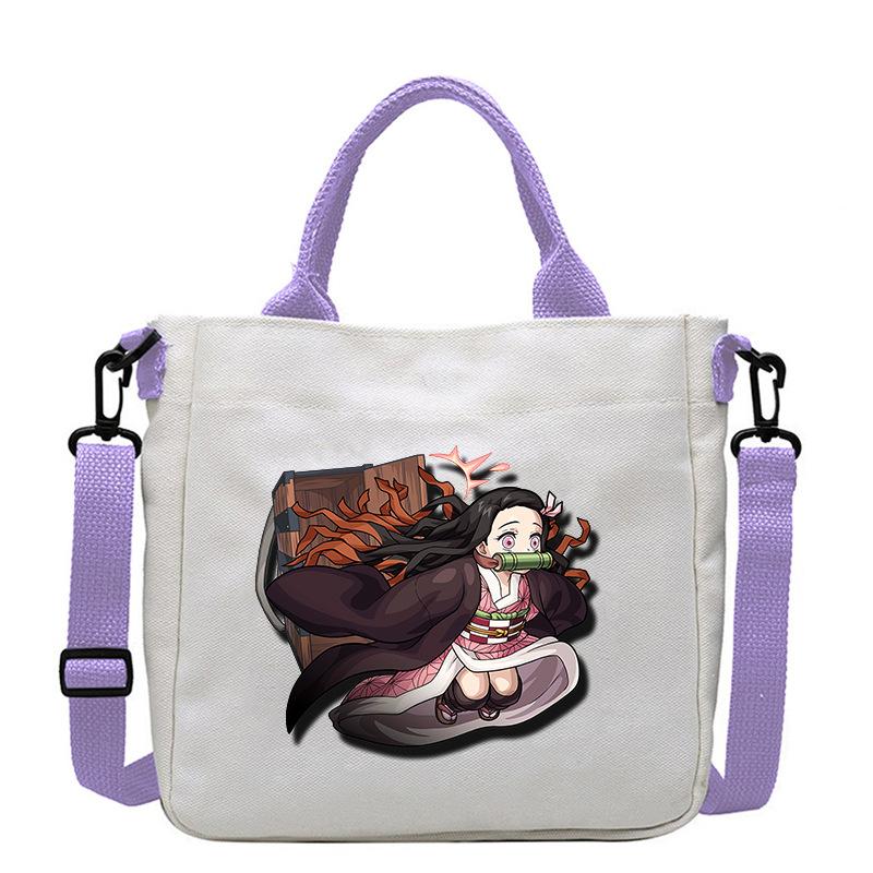 Borsa in Tela Stampata Crossbody Borsa a Mano Borsa a Spalla Fumetti Manga Giapponesi Nezuko Kamado Demon Slayer 7552