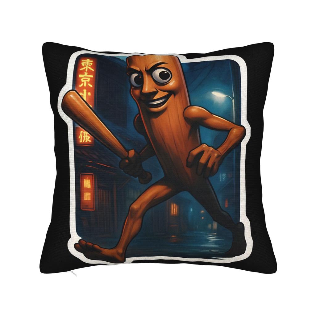Tung Tung Tung Sahur chasing Tralalero Tralala Pillow Case Graphic Pillow Cover For Living Room Sofa Funny Pillowcases