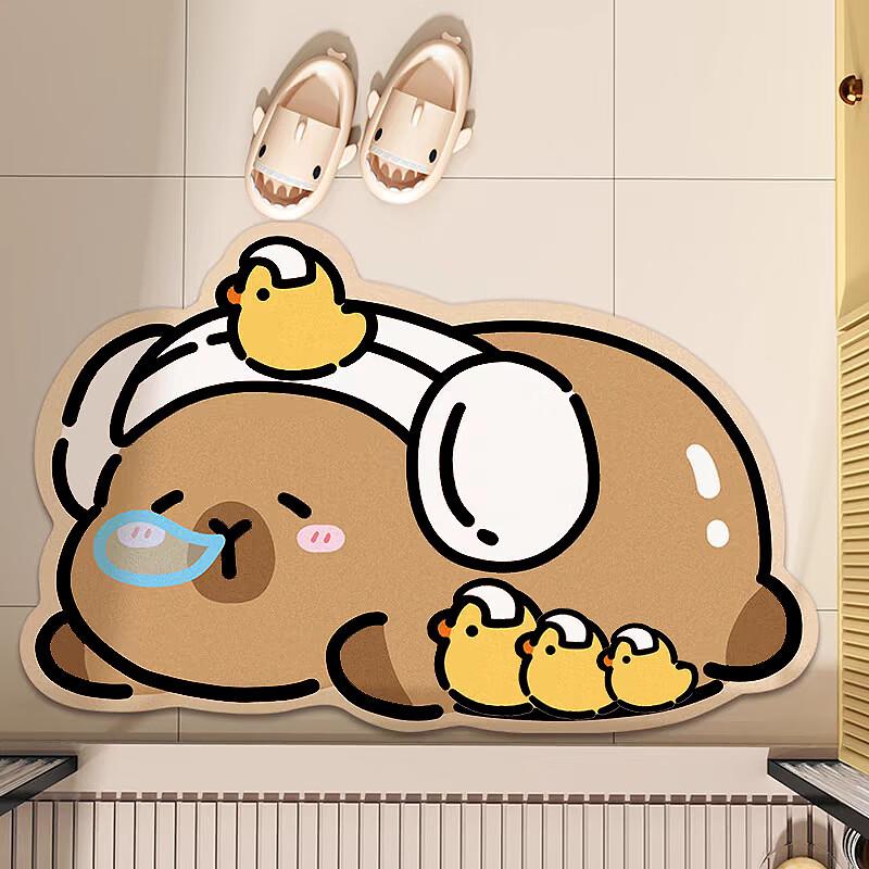 Cute Cartoon Diatomaceous Earth Bath Mat 60x90cm